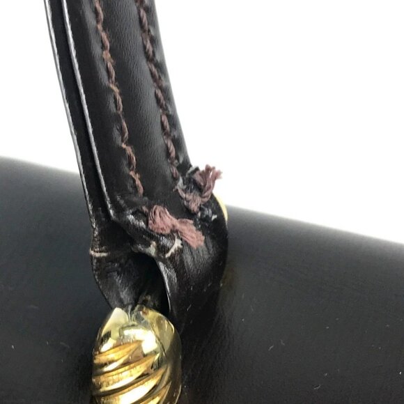 GUCCI Old Gucci accordion One handle Hand Bag Leather Brown x GoldHardware - Picture 8 of 13